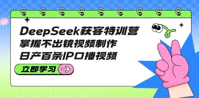 DeepSeek获客特训营：掌握不出镜视频制作，日产百条IP口播视频-58创网