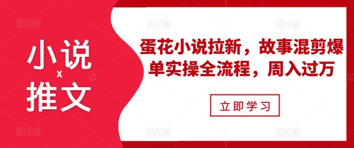 小说推文之蛋花小说拉新，故事混剪爆单实操全流程，周入过万-58创网