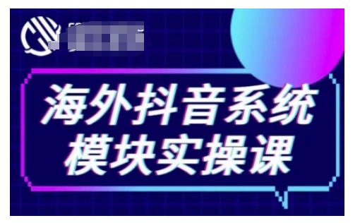 海外抖音Tiktok系统模块实操课，TK短视频带货，TK直播带货，TK小店端实操等-58创网