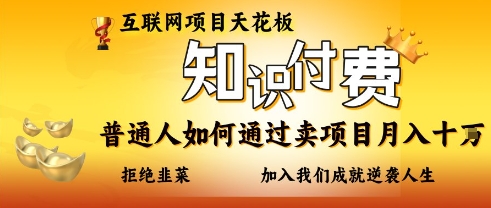 互联网项目天花板，知付付费项目，普通人如何通过卖项目月入十个，拒绝韭菜【揭秘】-58创网