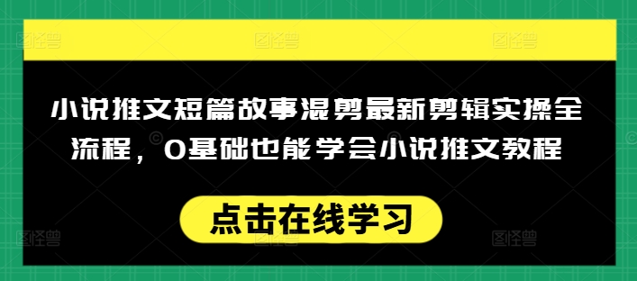 小说推文短篇故事混剪最新剪辑实操全流程，0基础也能学会小说推文教程，肯干多发日入多张-58创网