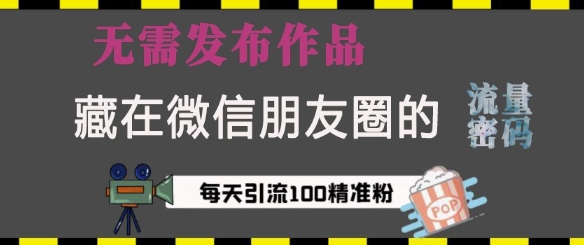 藏在微信朋友圈的流量密码，无需发布作品，单日引流100+精准创业粉【揭秘】-58创网