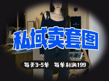 私域卖套图每天3-5单，每单利润99-58创网