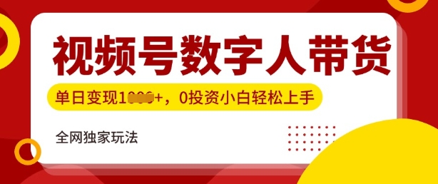 最新视频号数学人带货实操玩法，新手单日轻松多张，全程干货-58创网