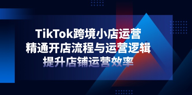 TikTok跨境小店运营，精通开店流程与运营逻辑，提升店铺运营效率-58创网