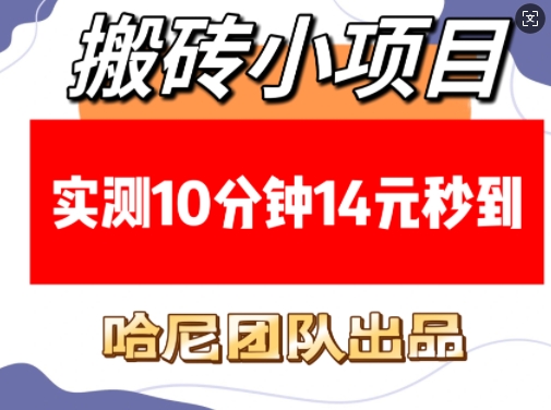 搬砖小项目，实测10分钟14元秒到，每天稳定几张(赠送必看稳定)-58创网