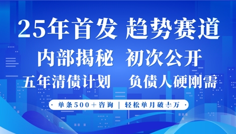 2025年首次公开，真正的事业型赛道，客咨不断，单月轻松破W-58创网