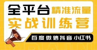 全平台精准流量实战训练营，百度微信抖音小红书SEO引流教程-58创网