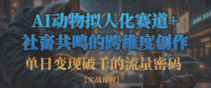 单日变现破千的流量密码，AI动物拟人化赛道+社畜共鸣的跨维度创作-58创网