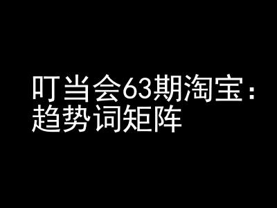 《淘宝天猫打爆班》原创高阶技术第63期，趋势词矩阵技术和玩法-58创网