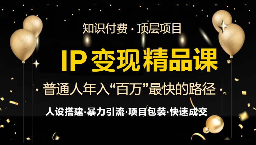 IP变现最新精品课程，知识付费全流程+最强引流术+小白避坑指南-58创网