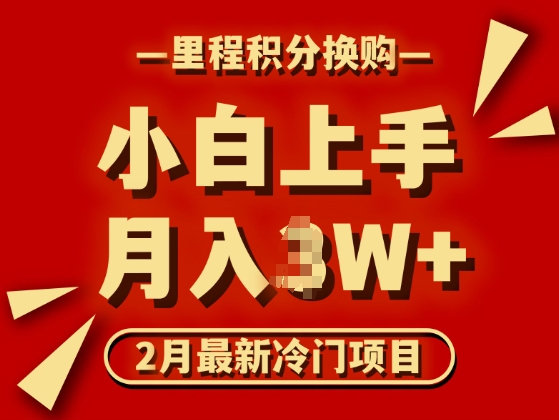 2月最新冷门项目，里程积分兑换机票项目，月入过W-58创网