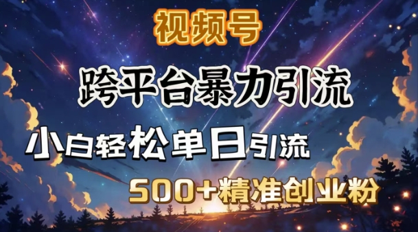 跨平台暴力引流，私域完美闭环，日引500+精准创业粉-58创网