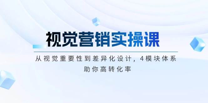 视觉营销实操课, 从视觉重要性到差异化设计, 4模块体系, 助你高转化率-58创网