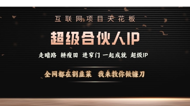 互联网项目天花板，超级合伙人IP，全网都在割韭菜，我来教你做镰刀【仅揭秘】-58创网