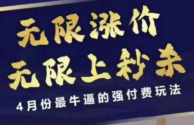 4月12号拼多多线上课，无限涨价，无限上秒杀，4月份最牛逼的强付费玩法-58创网