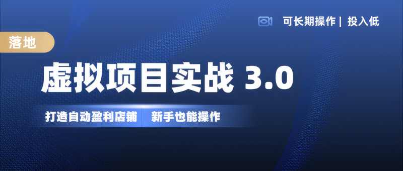 虚拟项目实操落地 3.0,新手轻松上手，单品月入1W+-58创网