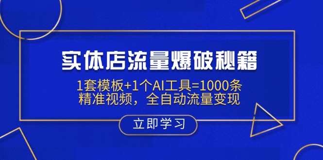 实体店流量爆破秘籍：1套模板+1个AI工具=1000条精准视频，全自动流量变现-58创网