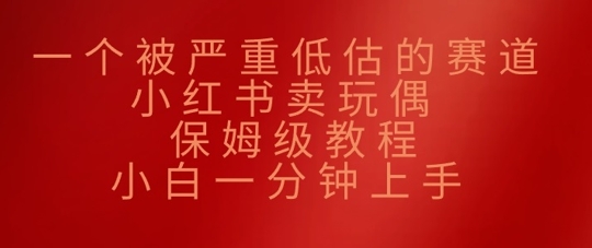 一个被严重低估的赛道，小红书卖玩偶，保姆级教程，小白一分钟上手-58创网