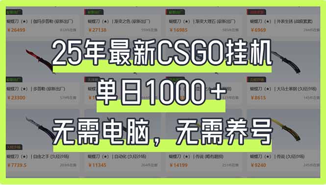 25年最新CSGO挂机系统，单日1000+，无需电脑，无需养号，0基础可上手-58创网