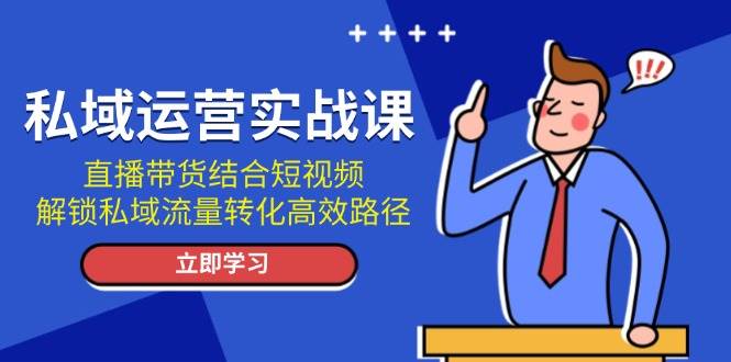 私域运营实战课：直播带货结合短视频，解锁私域流量转化高效路径-58创网