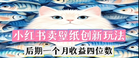 小红书卖壁纸创新玩法，后期一个月收益四位数-58创网