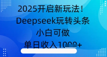 2025开启新玩法！Deepseek玩转头条，小白可做，单日收入几张-58创网