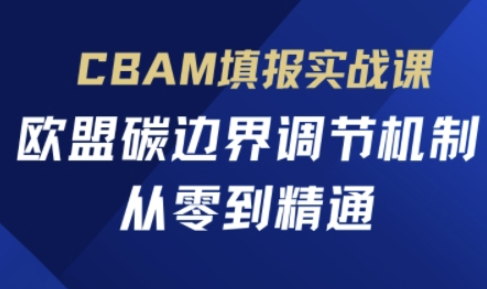 CBAM填报实战课，欧盟碳边界调节机制，从零到精通-58创网