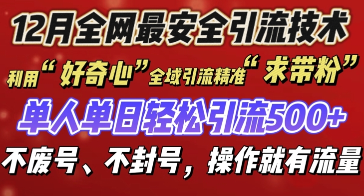 12 月份全网最安全引流创业粉技术来袭，不封号不废号，有操作就有流量【揭秘】-58创网