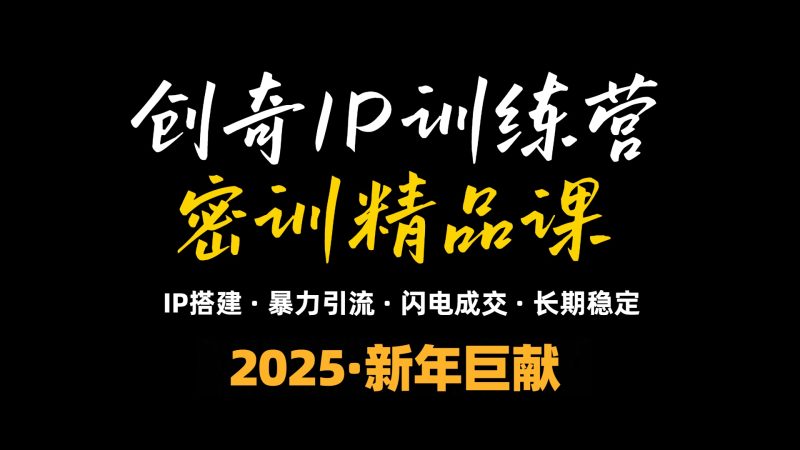 2025年“知识付费IP训练营”小白避坑年赚百万，暴力引流，闪电成交-58创网