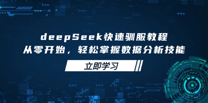 deepSeek快速驯服教程，从零开始，轻松掌握数据分析技能-58创网