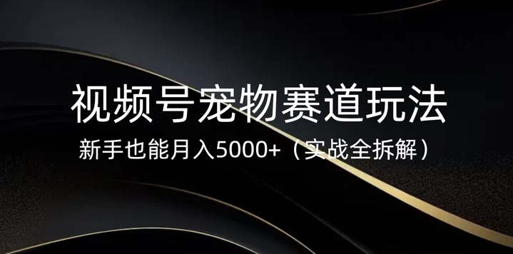 视频号宠物赛道玩法，新手也能月入5k(实战全拆解)-58创网