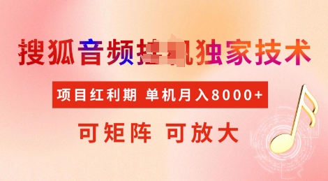 全网首发搜狐音频挂JI独家技术，项目红利期，可矩阵可放大，稳定月入8k【揭秘】-58创网