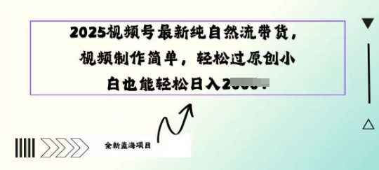 2025视频号最新纯自然流带货， 视频制作简单，轻松过原创小 白也能轻松操作-58创网