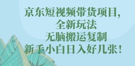 京东短视频带货项目，全新玩法，无脑搬运复制，新手小白日入好几张!-58创网