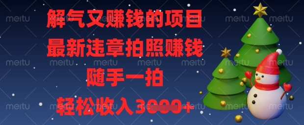 解气又挣钱的项目，最新违章拍照挣钱，随手一拍，轻松收入数张【揭秘】-58创网