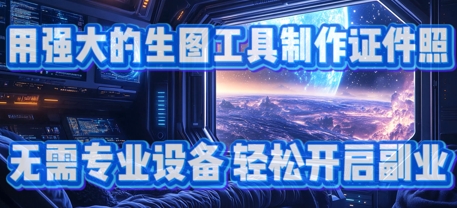 用强大的生图工具制作证件照，无需专业设备，轻松开启副业-58创网
