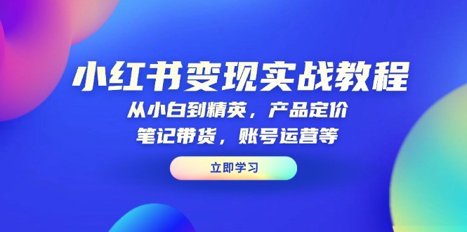 小红书变现实战教程：从小白到精英，产品定价，笔记带货，账号运营等-58创网