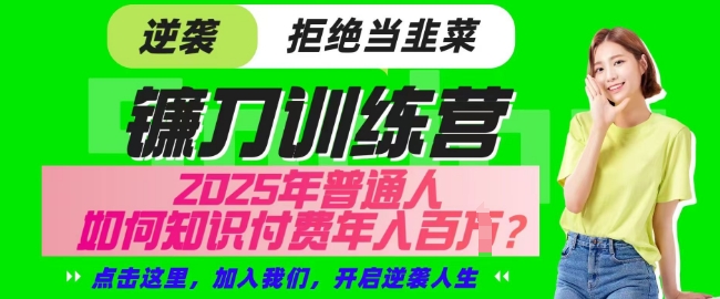 【网创项目终点站-镰刀训练营超级IP合伙人】25年普通人如何通过知识付费实现逆袭【揭秘】-58创网