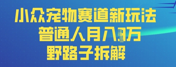 小众宠物赛道新玩法，普通人月入过1W的野路子拆解-58创网