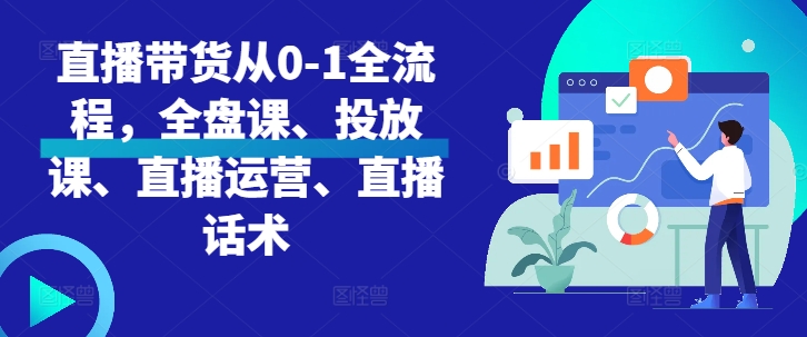 直播带货从0-1全流程，全盘课、投放课、直播运营、直播话术-58创网