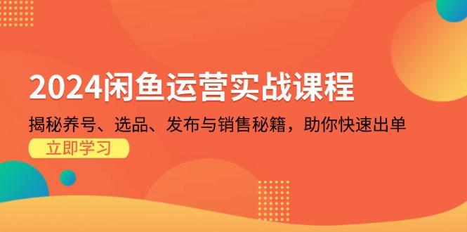 2024闲鱼运营实战课程：揭秘养号、选品、发布与销售秘籍，助你快速出单-58创网