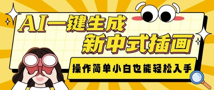AI一键生成新中式插画， 操作简单，小白也能轻松入手-58创网