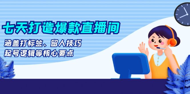 七天打造爆款直播间：涵盖打标签、留人技巧、起号逻辑等核心要点-58创网