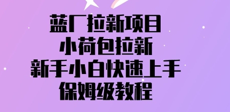 蓝厂拉新项目，小荷包拉新，新手小白快速上手，保姆级教程-58创网