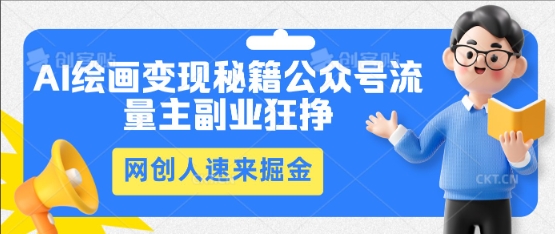 AI绘画变现秘籍：公众号流量主副业狂挣，网创人速来掘金-58创网