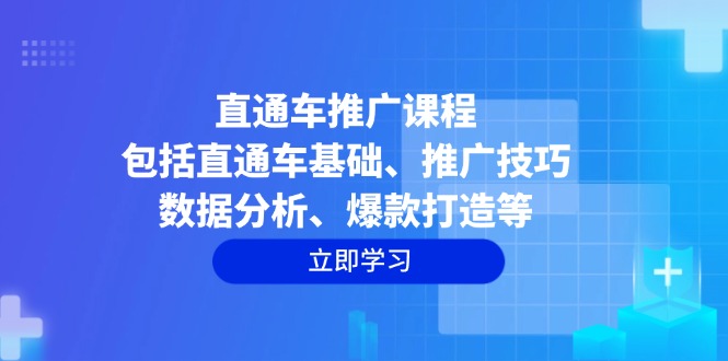 直通车推广课程：包括直通车基础、推广技巧、数据分析、爆款打造等-58创网