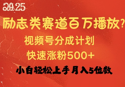 励志类赛道也能百万播放，快速涨粉500+视频号变现月入过W-58创网