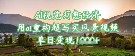 AI视觉疗愈经济：用ai重构超写实风景视频，单日变现多张-58创网