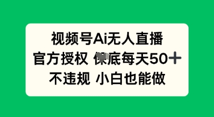 视频号AI无人直播，官方授权  每天50+，不违规 小白也能做-58创网